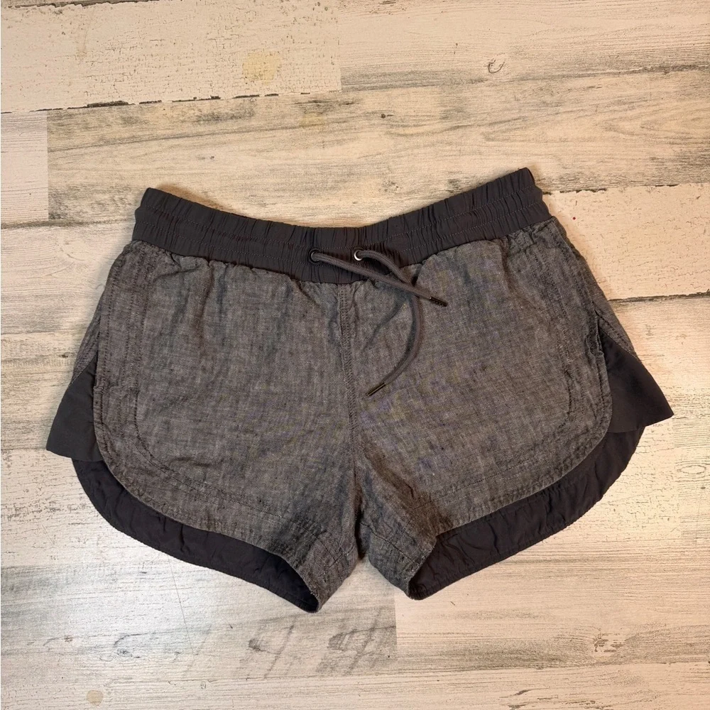 Athleta Shorts Beachside Bali Linene Mid-Rise Drawstring 8